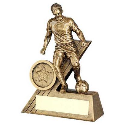 BRZ/GOLD MALE FOOTBALL MINI FIGURE WITH PLATE