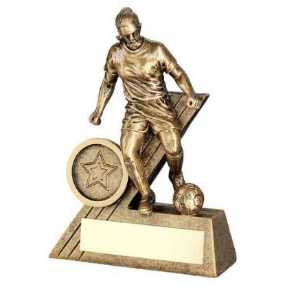 BRZ/GOLD FEMALE FOOTBALL MINI FIGURE WITH PLATE