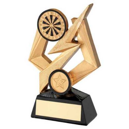 GOLD/BLACK DARTBOARD ON BOLT PENTAGON WITH PLATE