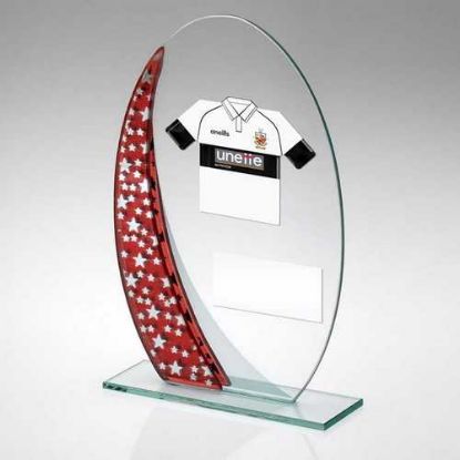 JADE/RED/SILV OVAL GLASS AND PLATE - (REQUIRES SHIRT B)