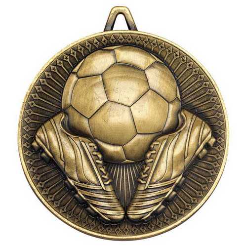 FOOTBALL DELUXE MEDAL ANTIQUE GOLD