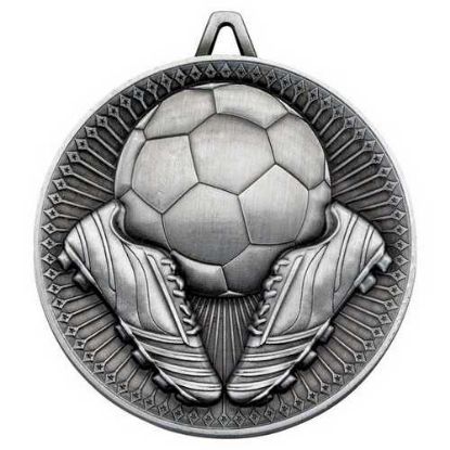 FOOTBALL DELUXE MEDAL ANTIQUE SILVER