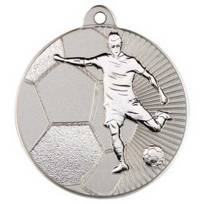 FOOTBALL TWO COLOUR MEDAL MATT SILVER SILVER