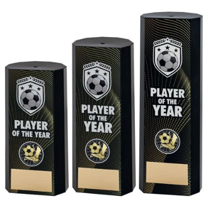 BLACK PLASTIC FILLED COLUMN FOOTBALL PLAYER OF THE YEAR