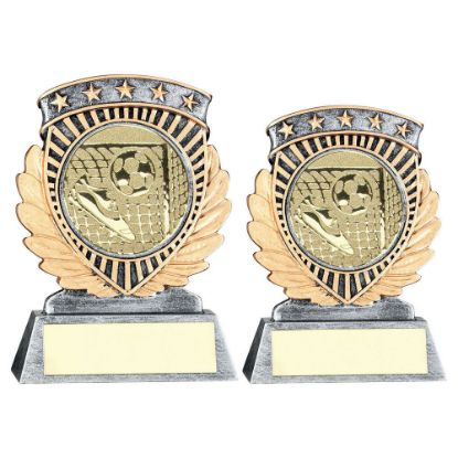 PEW/GOLD 5 STAR HOLDER WITH FOOTBALL INSERT & PLATE