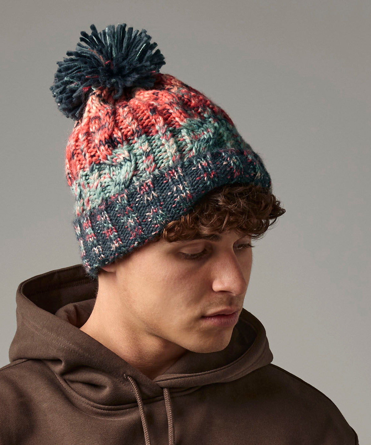 Beechfield BC486 Corkscrew pom pom beanie