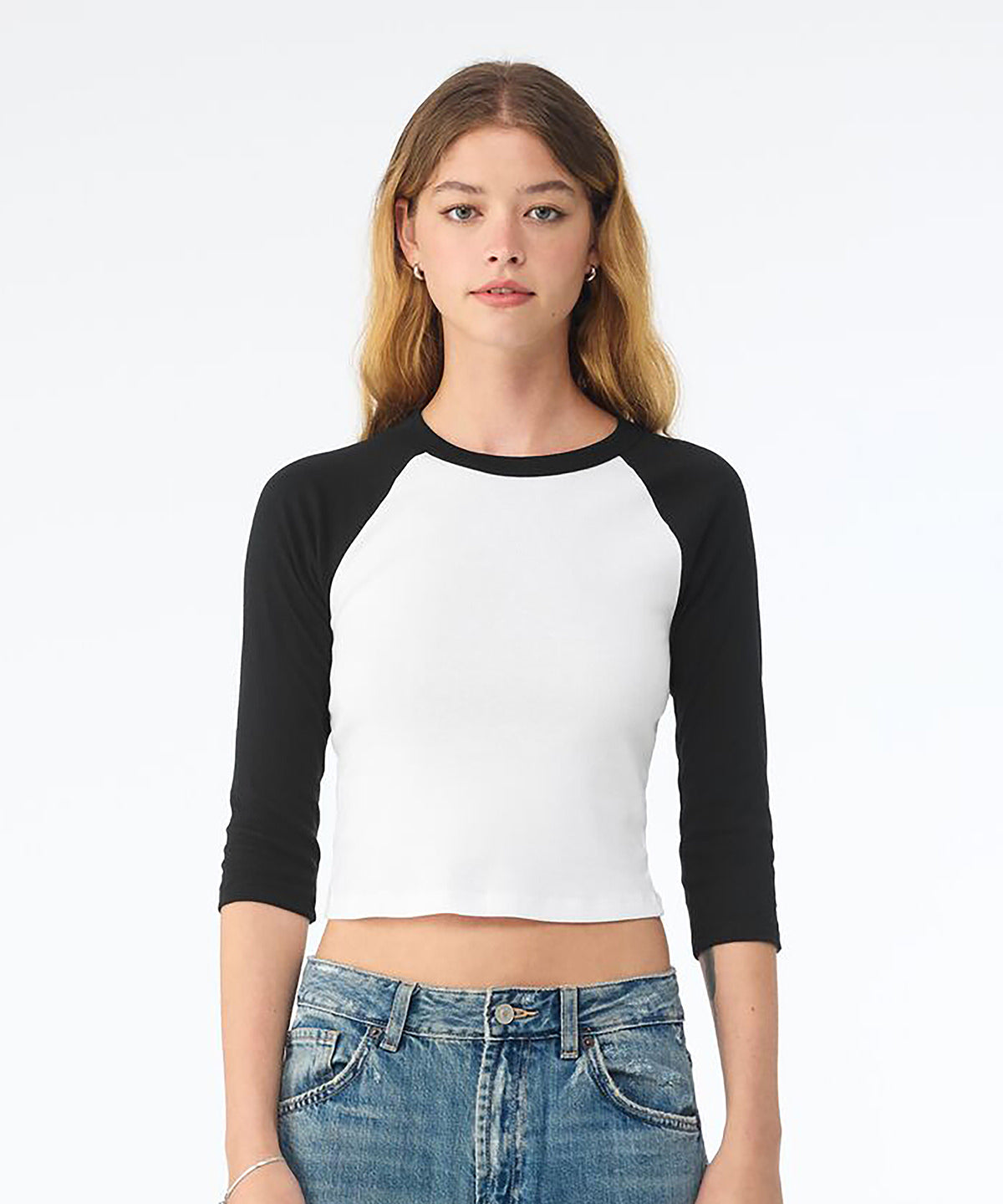 Bella Canvas BE142 Women’s micro rib 3/4 raglan baby t-shirt