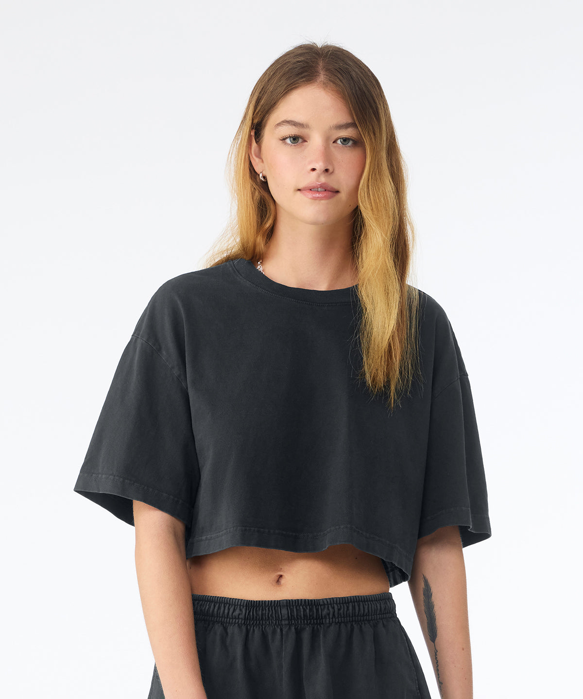 Bella Canvas BE160 Women’s heavyweight washed cropped tee