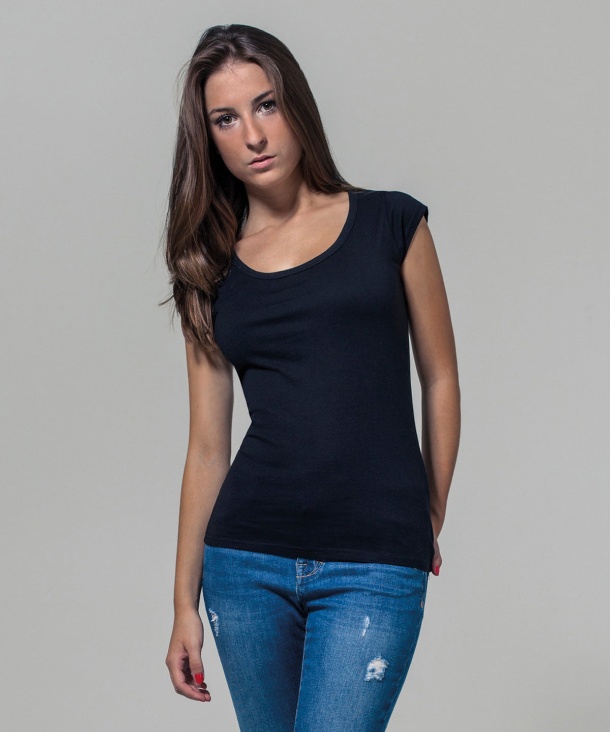 Build Your Brand BY035 Women's back cut tee