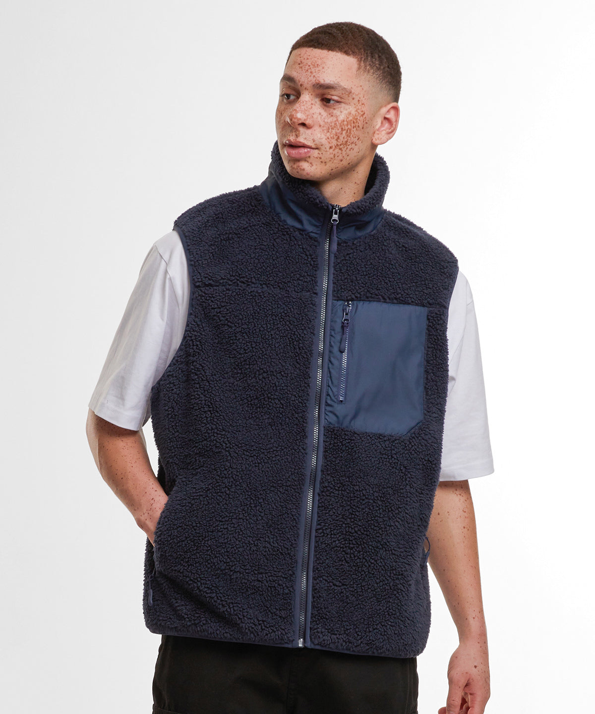 Build Your Brand BY407 Bonded sherpa vest