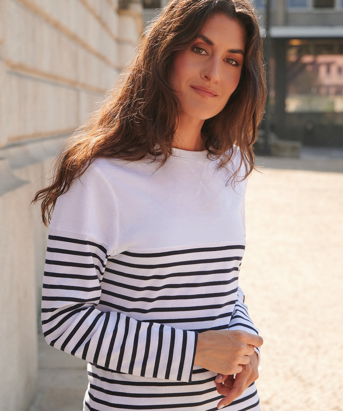 Front Row FR134 Long sleeve Breton striped T