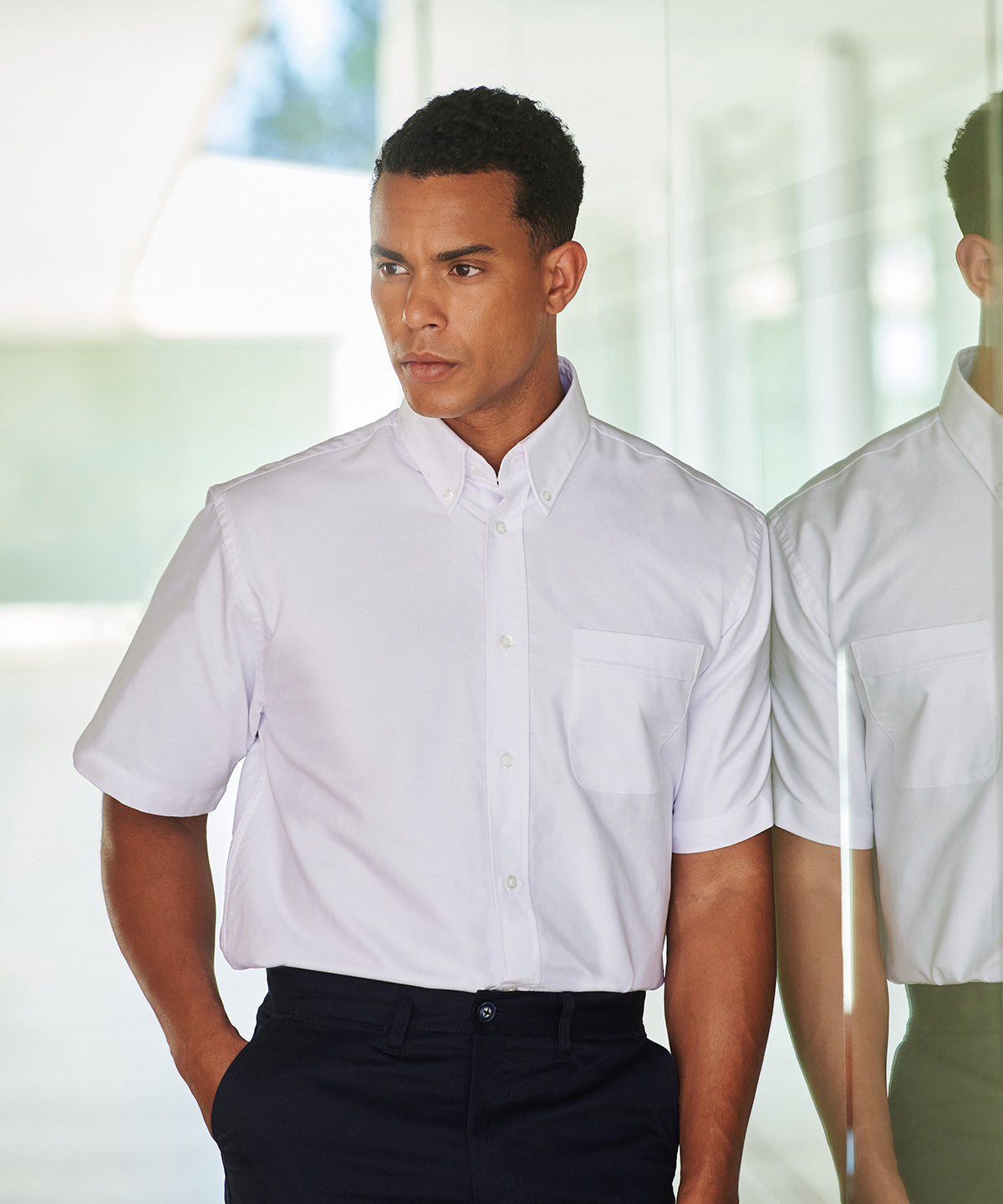 Henbury HB515 Short sleeve classic Oxford shirt