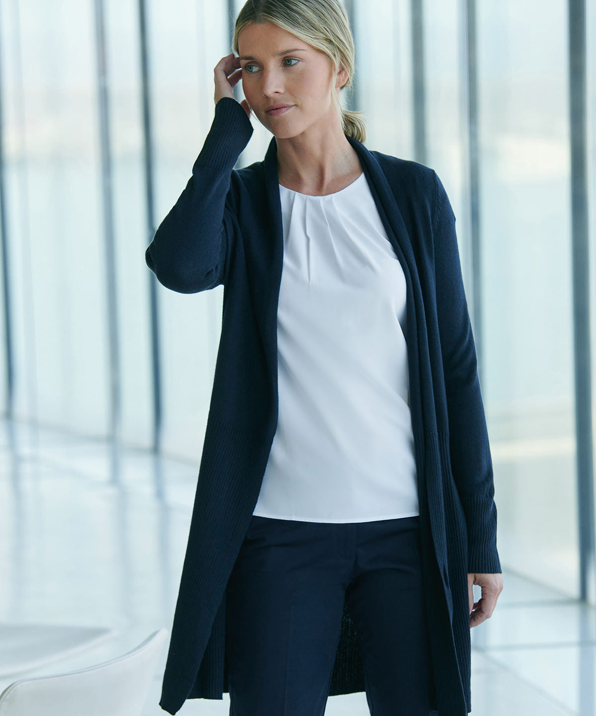 Henbury HB719 Women's longline open cardigan