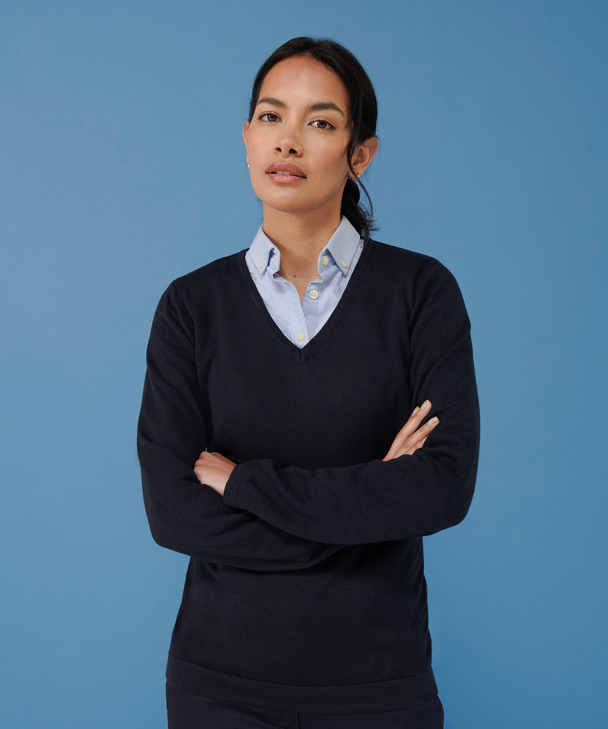 Henbury HB721 Women's 12 gauge v-neck jumper