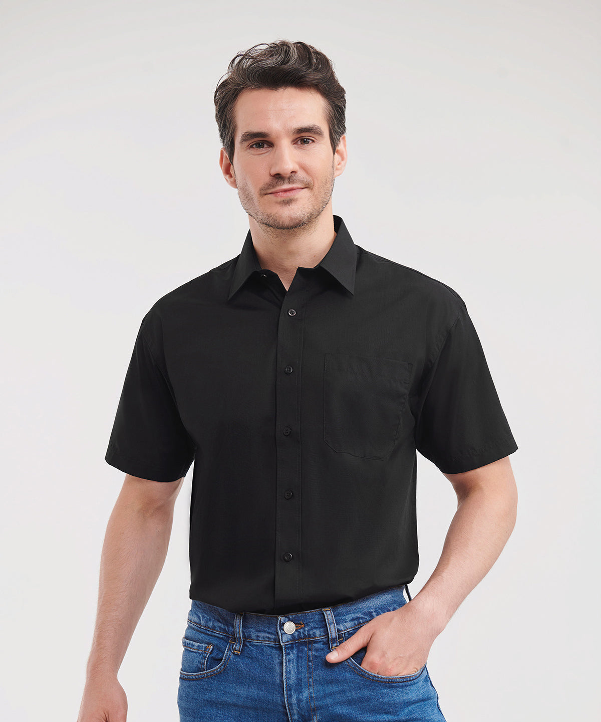 Russell Athletic Collection J935M Short sleeve polycotton easycare poplin shirt
