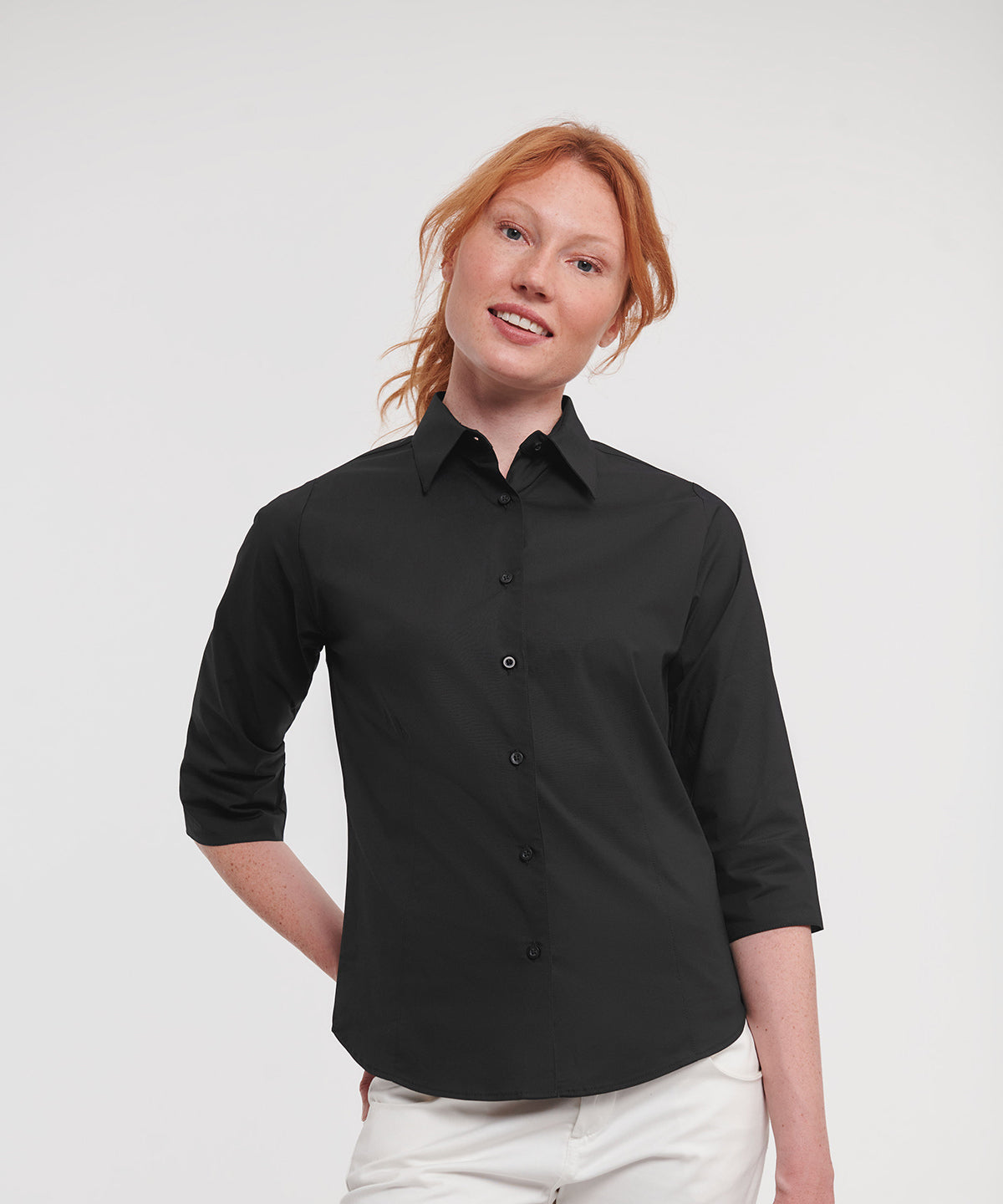 Russell Athletic Collection J946F Women's ¾ sleeve easycare fitted shirt