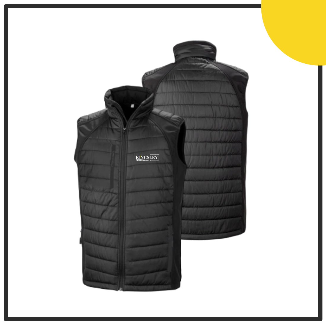 R238X Compass padded softshell gilet Black Zips