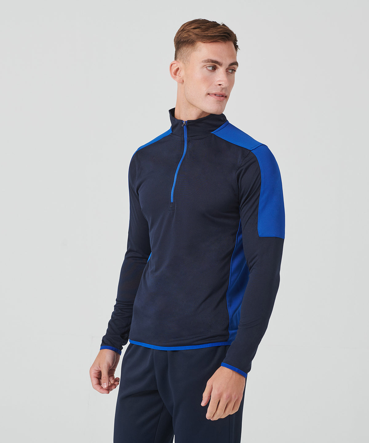 Finden & Hales LV571 ¼ zip mid-layer with contrast panelling