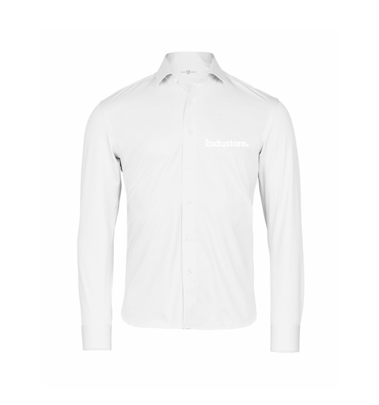 All White Embroidered Logo Teejays Active stretch shirt - industore.