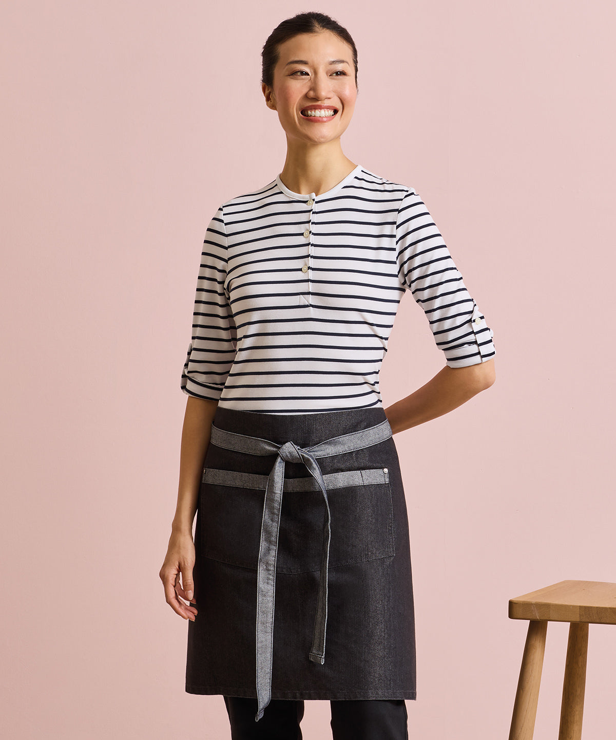 Premier PR128 Domain contrast denim waist apron