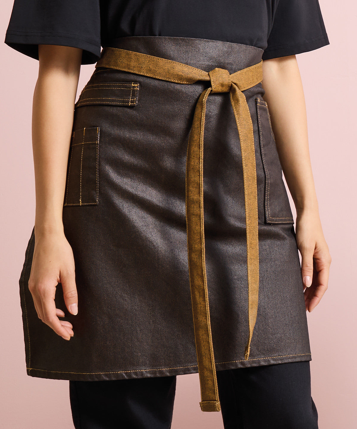 Premier PR135 Division waxed-look denim waist apron