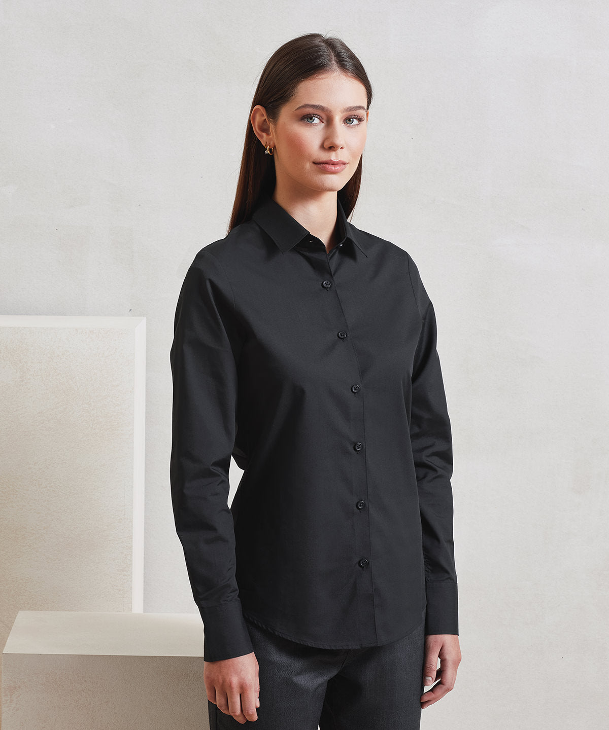 Premier PR303 Women’s long sleeve ‘Recyclight’ poplin shirt