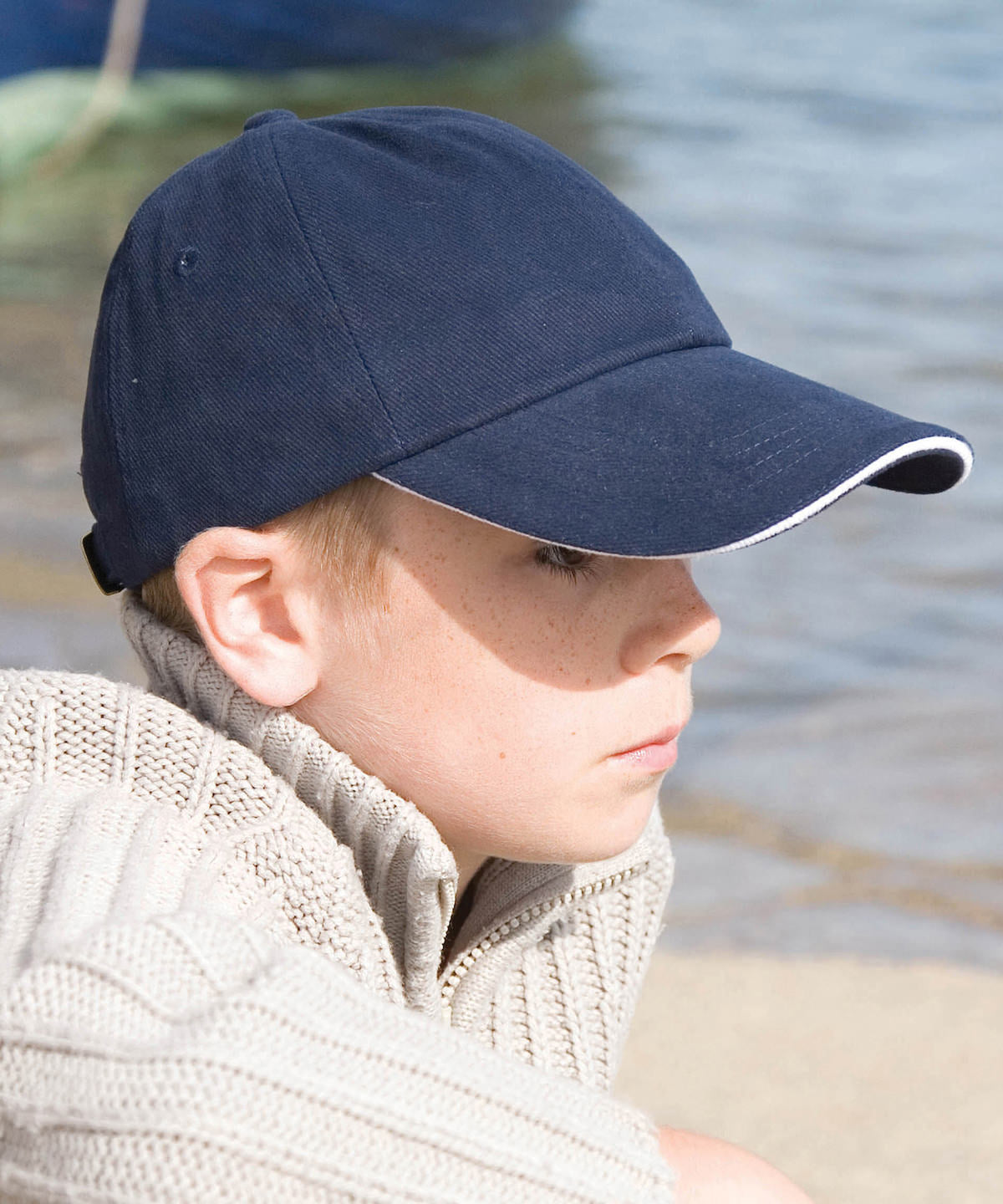 Result Headwear R24JP Junior low-profile heavy brushed cotton cap with sandwich peak