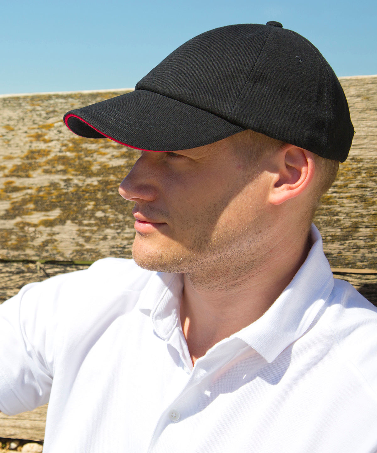 Result Headwear RC24P Low-profile heavy brushed cotton cap with sandwich peak