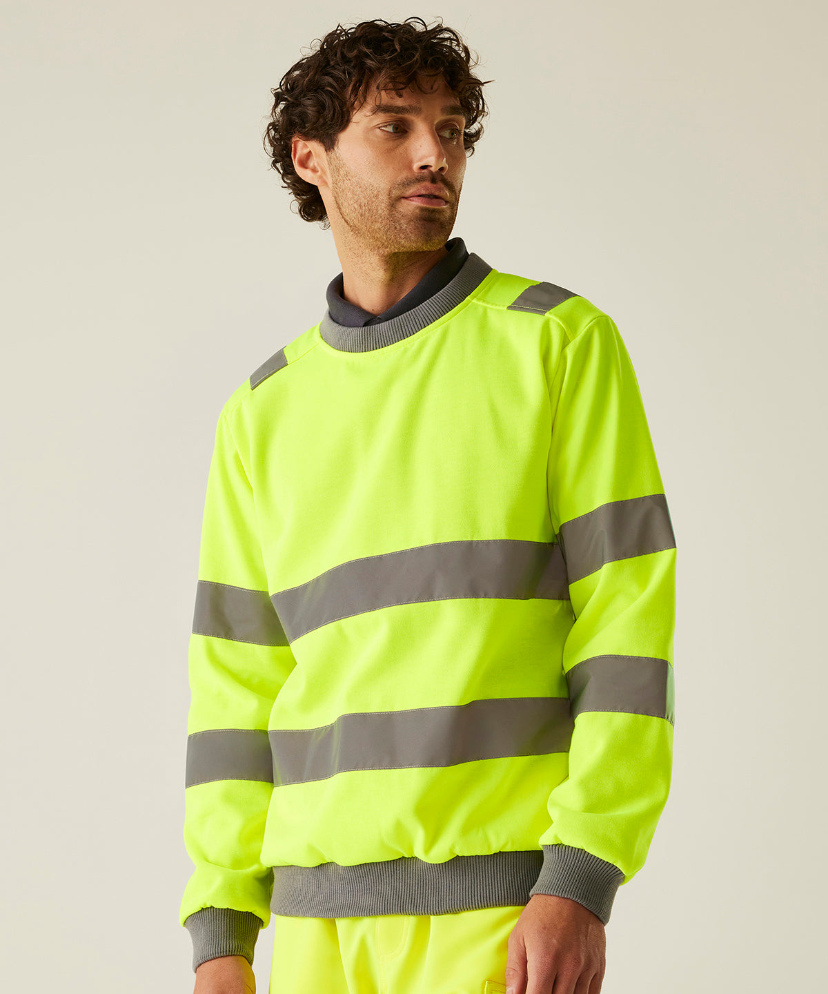 Regatta High Visibility RG487 Hi-vis Pro contrast crew neck sweatshirt