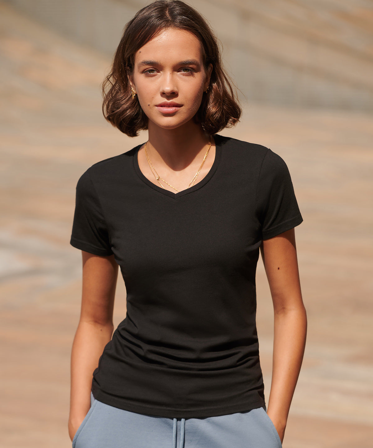 SF SK122 Feel good women's stretch v-neck t-shirt