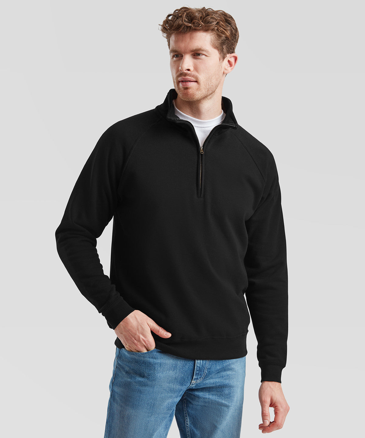 Fruit of the Loom SS230 Classic 80/20 zip neck sweatshirt