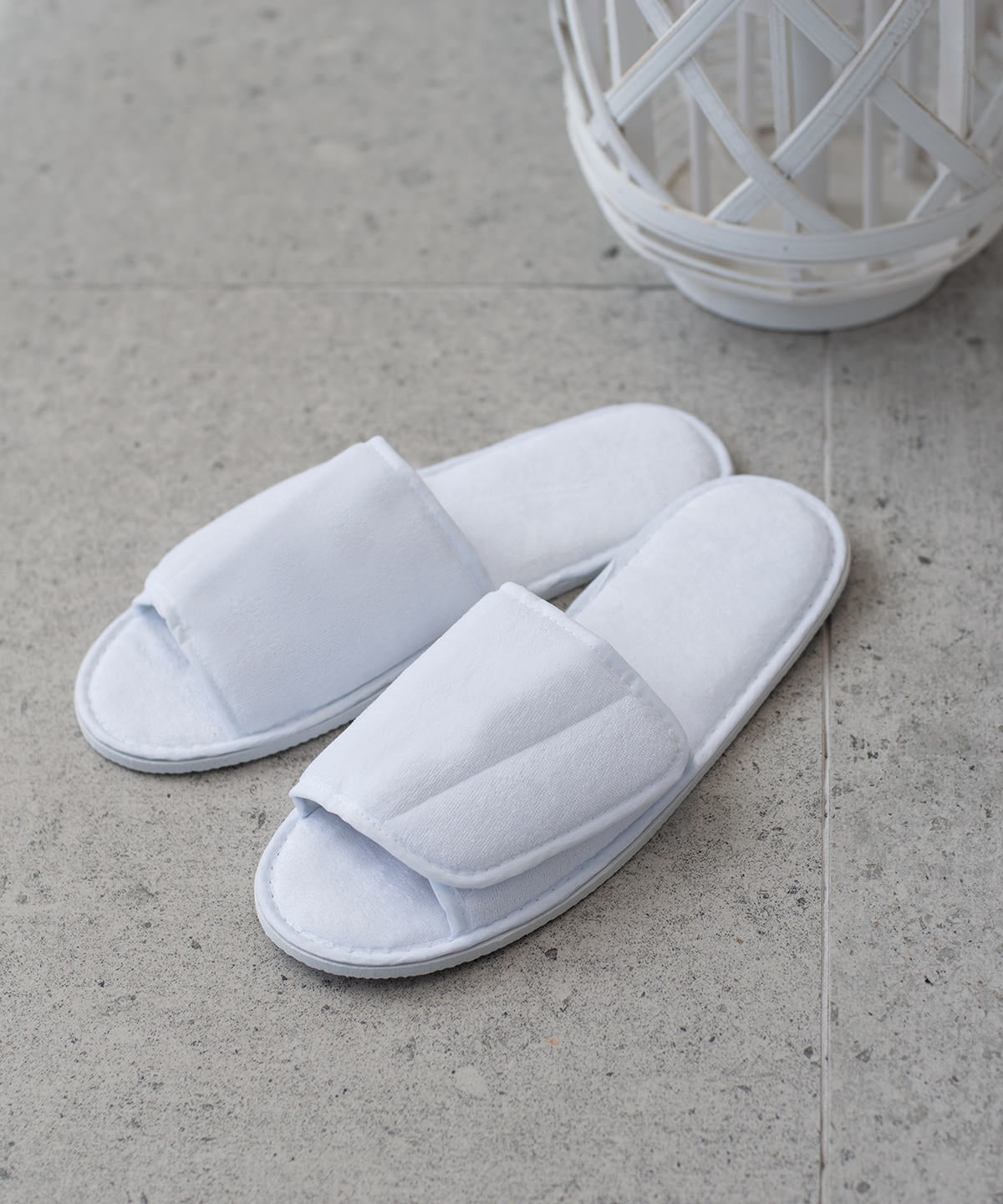 Towel City TC067 Open-toe slippers with hook and loop strap