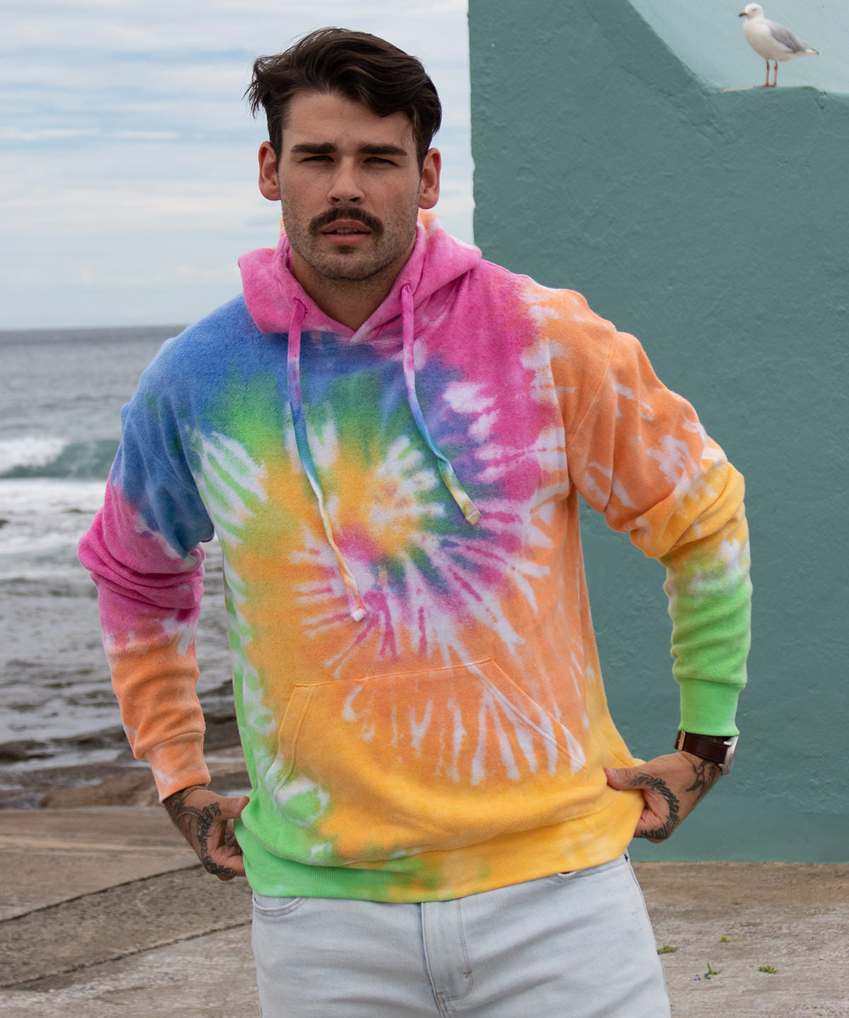 Colortone TD31M Rainbow tie-dye hoodie