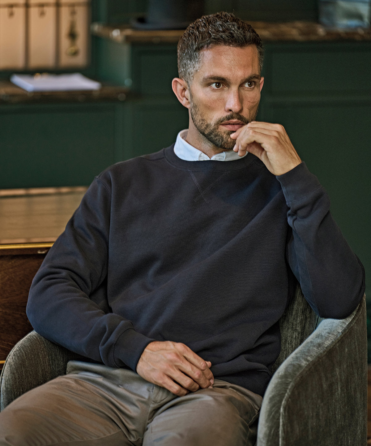 Tee Jays TJ057 Ribbed interlock crew neck (5504)