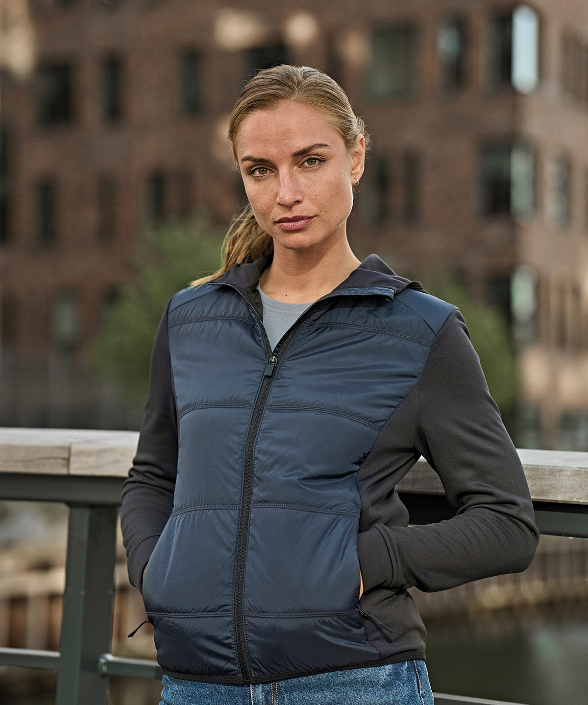 Tee Jays TJ084 Women’s hybrid-stretch hooded jacket (9113)