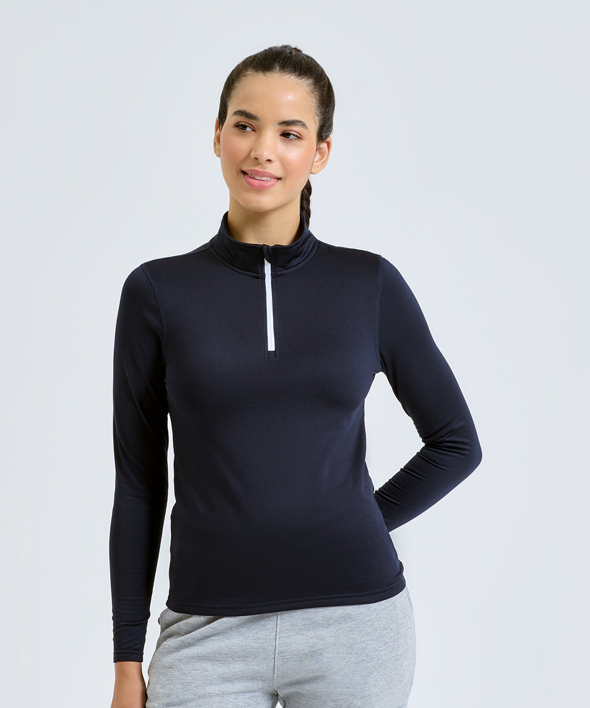 TriDri® TR121 Women's TriDri® recycled long sleeve brushed back ¼ zip