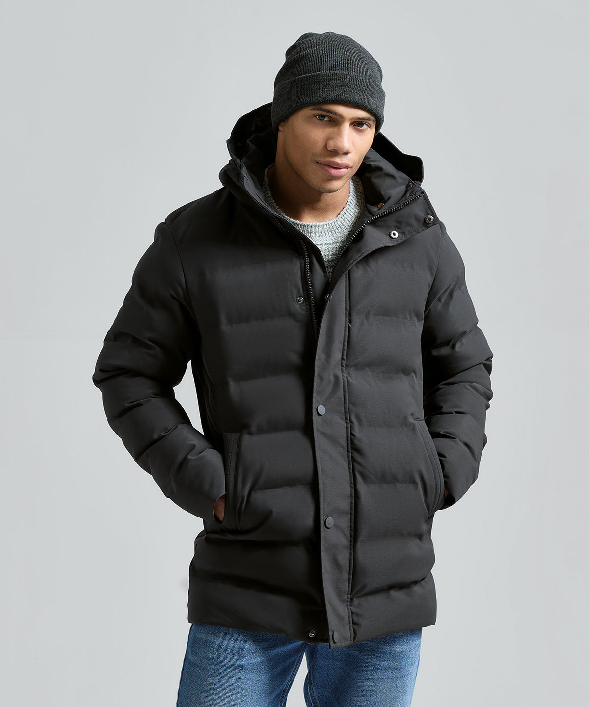 2786 TS008 Recycled bonded longline padded jacket