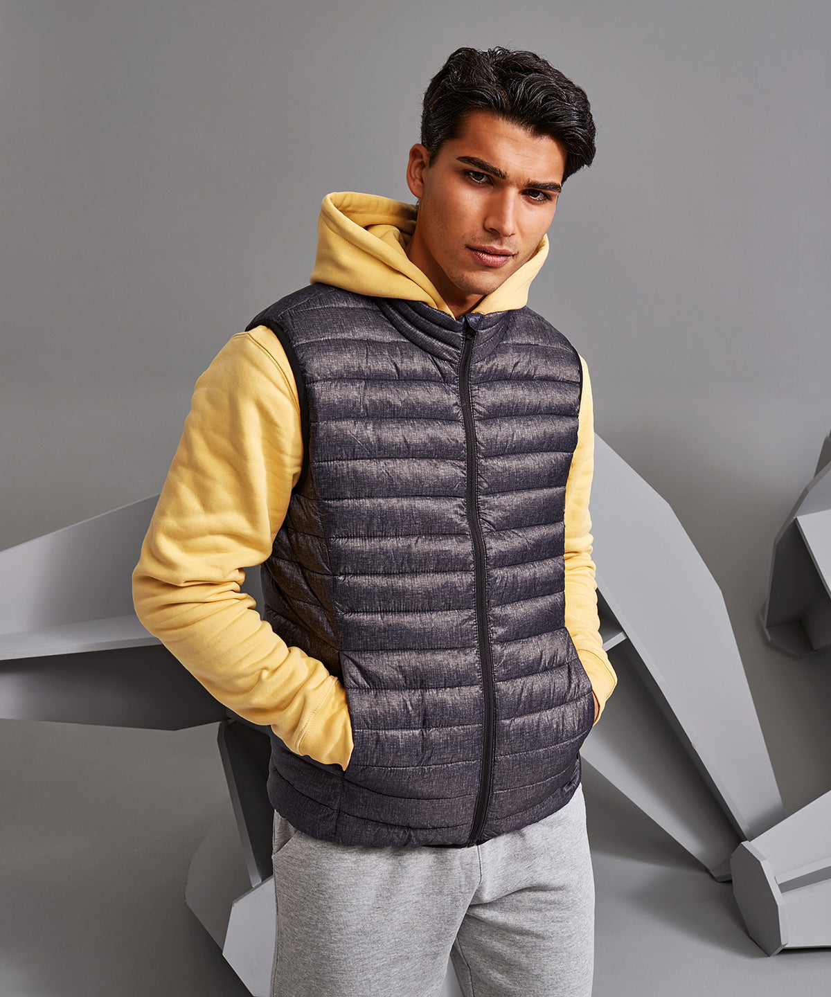 2786 TS038 Melange padded gilet