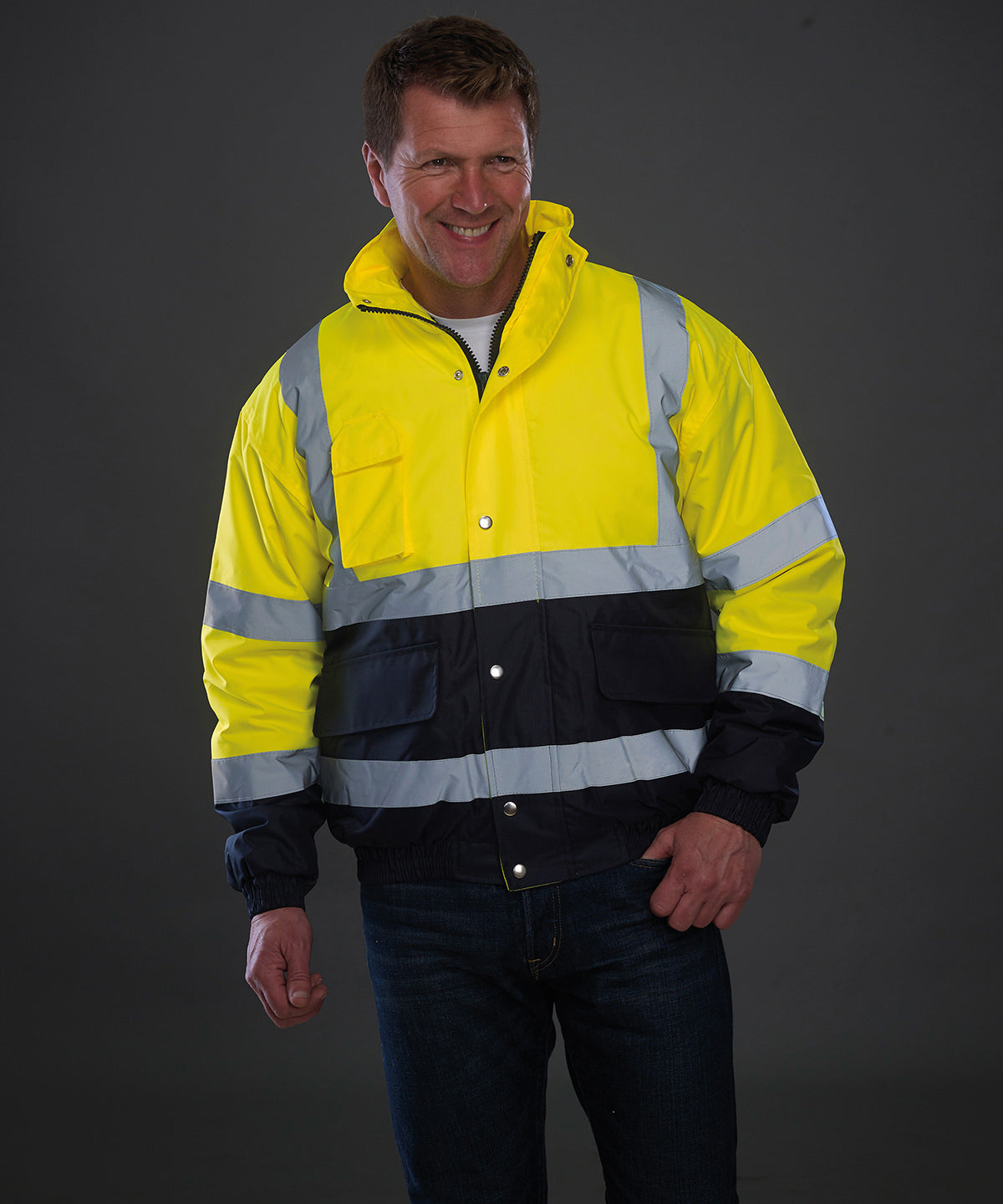 Yoko YK044 Hi-vis two-tone bomber jacket (HVP218)