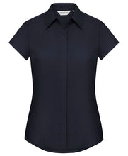 Load image into Gallery viewer, Women's cap sleeve polycotton easy care fitted poplin shirt