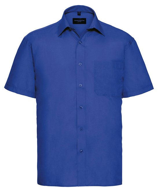 Short sleeve polycotton easy care poplin shirt