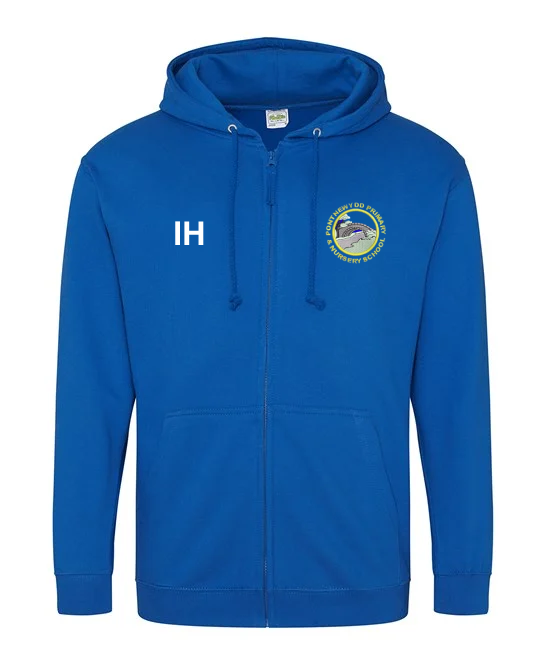 Pontnewydd Primary Staff Zipped Hoodie - Royal Blue