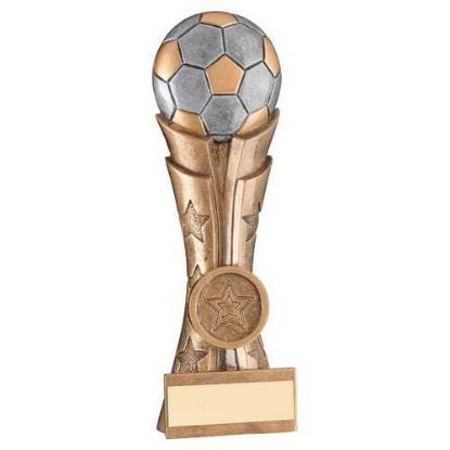 BRZ/PEW/GOLD FOOTBALL ON FLUTED FLATBACK WITH PLATE