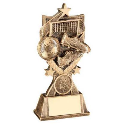 BRZ GOLD FOOTBALL 3 STAR WREATH SERIES WITH PLATE