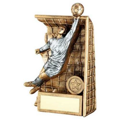 BRZ/PEW FEMALE KEEPER IN GOAL WITH PLATE