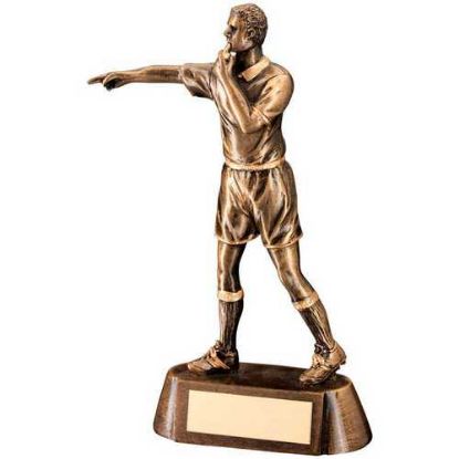 BRZ/GOLD RESIN REFEREE FIGURE WITH PLATE