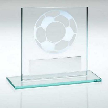 JADE GLASS WITH SILVER FOOTBALL AND PLATE