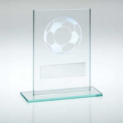 JADE GLASS WITH SILVER FOOTBALL AND PLATE