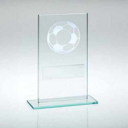 JADE GLASS WITH SILVER FOOTBALL AND PLATE