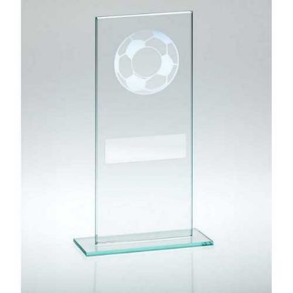 JADE GLASS WITH SILVER FOOTBALL AND PLATE